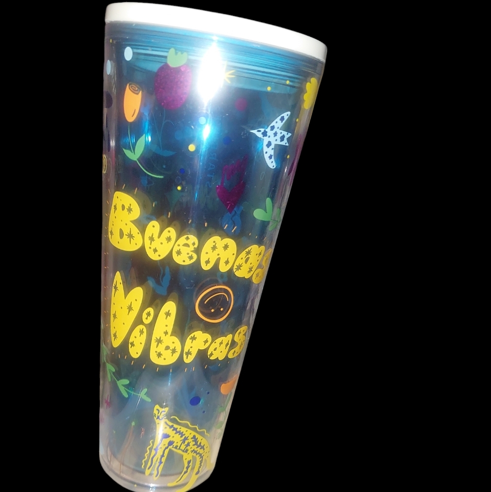 Starbucks Transparent Blue Manuela Guillen Cold Cup Venti